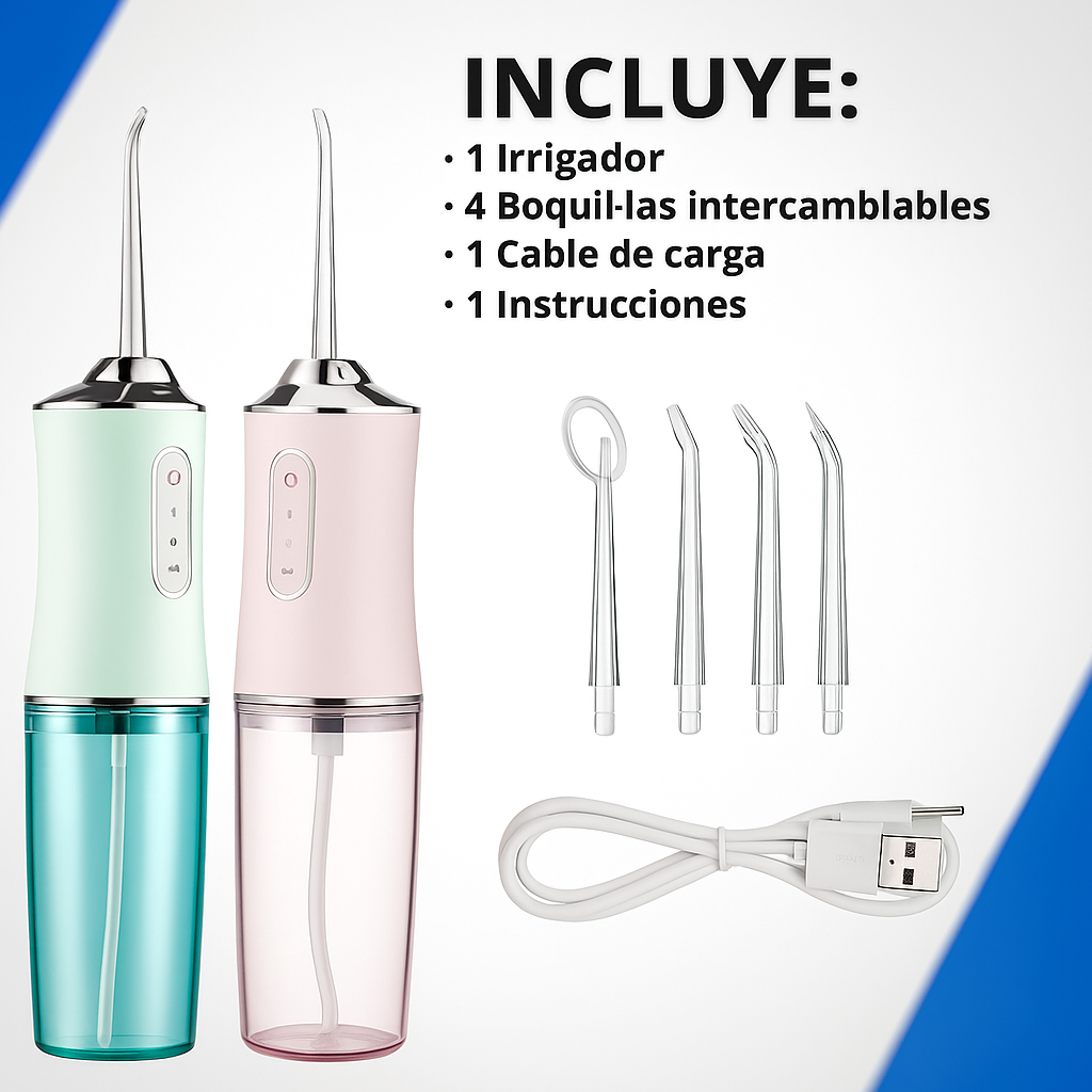 IRRIGADOR BUCAL POWER MAX + 4 BOQUILLAS GRATIS